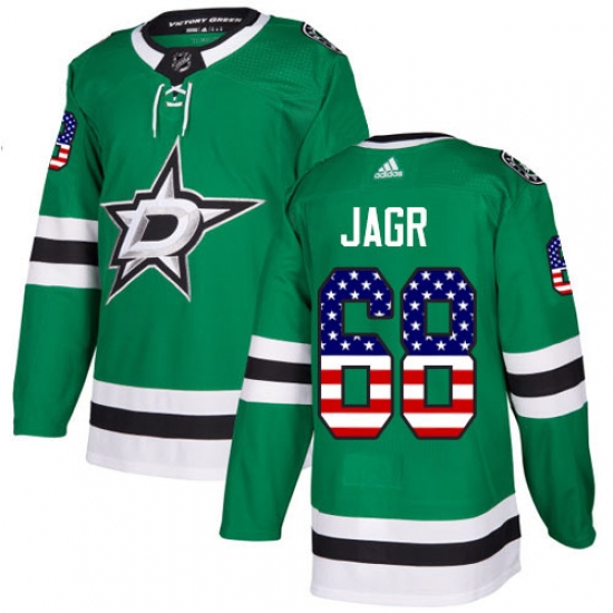 Youth Adidas Dallas Stars #68 Jaromir Jagr Authentic Green USA Flag Fashion NHL Jersey - Ujersey