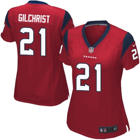 Women's Nike Houston Texans #21 Marcus Gilchrist Game Red Alternate NFL Jersey - Ujersey