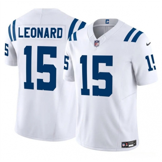 Men's Indianapolis Colts #15 Riley Leonard White 2025 F.U.S.E. Vapor Limited Football Stitched Jersey - Ujersey