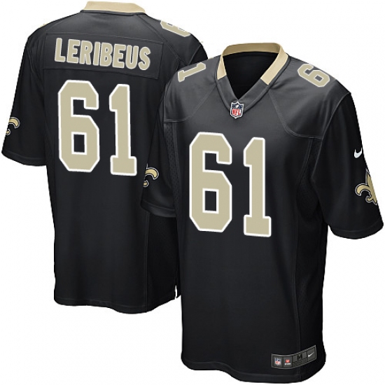 Men's Nike New Orleans Saints #61 Josh LeRibeus Game Black Team Color NFL Jersey - Ujersey