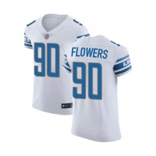 Men's Detroit Lions #90 Trey Flowers White Vapor Untouchable Elite Player Football Jersey - Ujersey