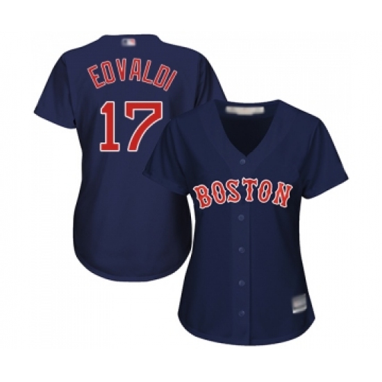 Women's Boston Red Sox #17 Nathan Eovaldi Replica Navy Blue Alternate Road Baseball Jersey