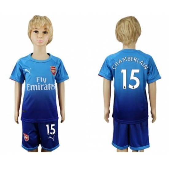 Arsenal #15 Chamberlain Away Kid Soccer Club Jersey