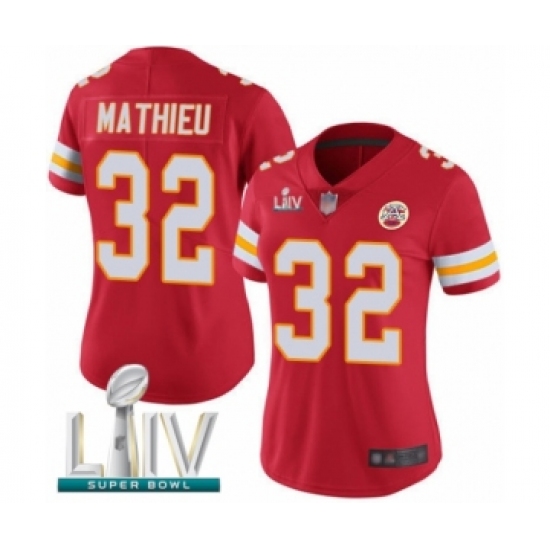 Women's Kansas City Chiefs #32 Tyrann Mathieu Red Team Color Vapor Untouchable Limited Player Super Bowl LIV Bound Football Jersey - Ujersey