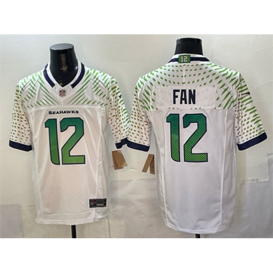 Men's Seattle Seahawks #12 Fan White 2025 F.U.S.E. “Rivalries” Vapor Untouchable Limited Football Stitched Jersey - Ujersey