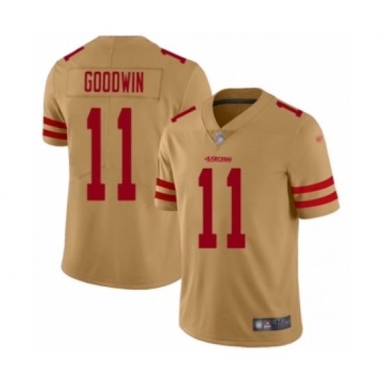 Women's San Francisco 49ers #11 Marquise Goodwin Limited Gold Inverted Legend Football Jersey - Ujersey
