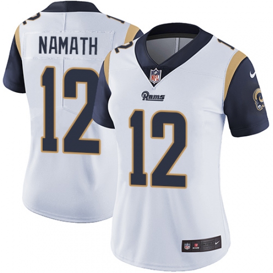 Women's Nike Los Angeles Rams #12 Joe Namath Elite White NFL Jersey - Ujersey