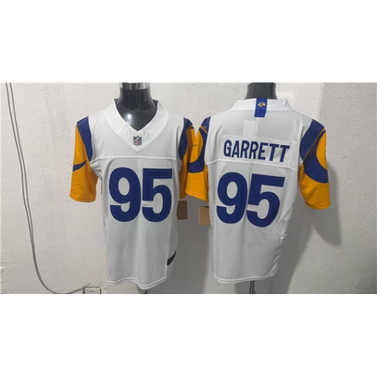 Men's Los Angeles Rams #95 Myles Garrett White 2026 F.U.S.E. Vapor Limited Football Stitched Jersey