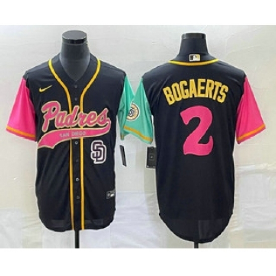 Men's San Diego Padres #2 Xander Bogaerts Black NEW 2023 City Connect Cool Base Stitched Jersey 1 - Ujersey