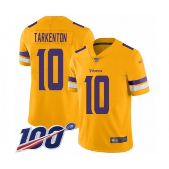 Men's Minnesota Vikings #10 Fran Tarkenton Limited Gold Inverted Legend 100th Season Football Jersey - Ujersey