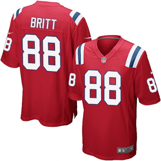 Men's Nike New England Patriots #88 Kenny Britt Game Red Alternate NFL Jersey - Ujersey