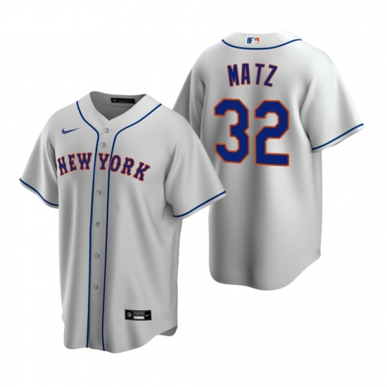 Men's Nike New York Mets #32 Steven Matz Gray Road Stitched Baseball Jersey - Ujersey