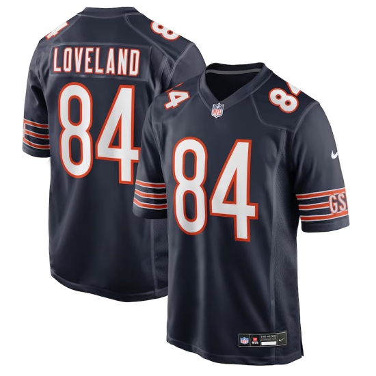 Men's Chicago Bears #84 Colston Loveland Nike Navy 2025 NFL Draft First Round Pick Game Jersey - Ujersey