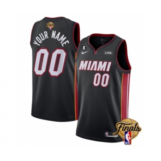 Men's Miami Heat Active Player Custom Black 2023 Finals Icon Edition With NO.6 Stitched Basketball Jersey - Ujersey