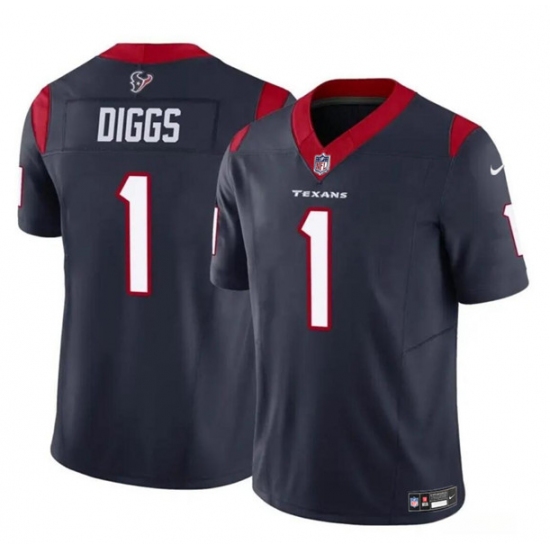 Men's Houston Texans #1 Stefon Diggs Navy 2024 F.U.S.E Vapor Untouchable Limited Football Stitched Jersey - Ujersey