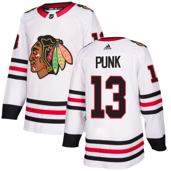 Women's Adidas Chicago Blackhawks #13 CM Punk Authentic White Away NHL Jersey - Ujersey