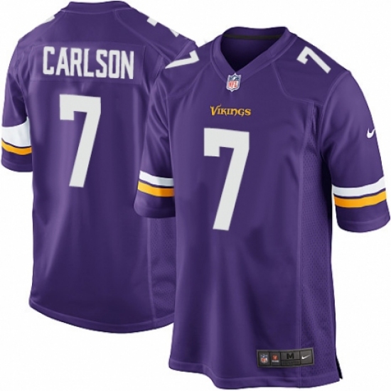 Men's Nike Minnesota Vikings #7 Daniel Carlson Game Purple Team Color NFL Jersey - Ujersey