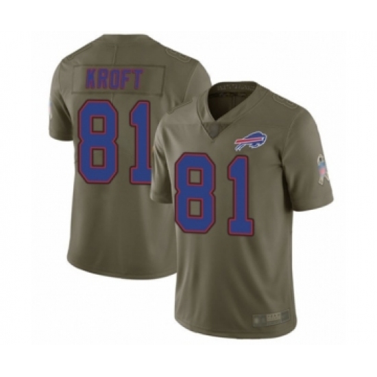 Men's Buffalo Bills #81 Tyler Kroft Limited Olive 2017 Salute to Service Football Jersey - Ujersey