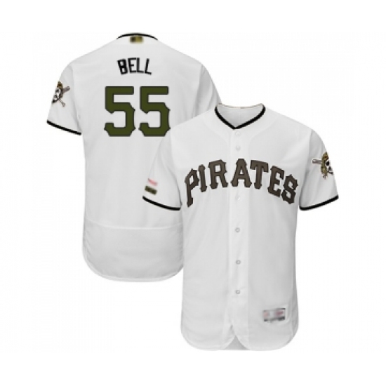 Men's Pittsburgh Pirates #55 Josh Bell White Alternate Authentic Collection Flex Base Baseball Jersey - Ujersey
