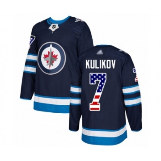 Youth Winnipeg Jets #7 Dmitry Kulikov Authentic Navy Blue USA Flag Fashion Hockey Jersey - Ujersey