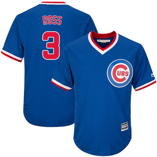 Youth Majestic Chicago Cubs #3 David Ross Authentic Royal Blue Cooperstown Cool Base MLB Jersey - Ujersey