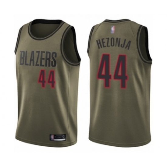 Men's Portland Trail Blazers #44 Mario Hezonja Swingman Green Salute to Service Basketball Jersey - Ujersey