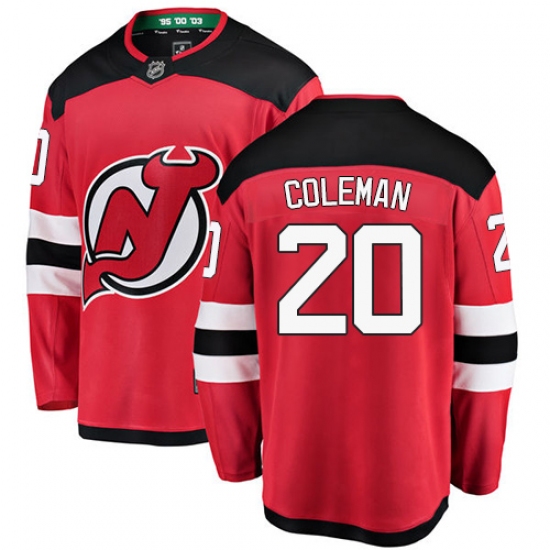 Men's New Jersey Devils #20 Blake Coleman Fanatics Branded Red Home Breakaway NHL Jersey - Ujersey