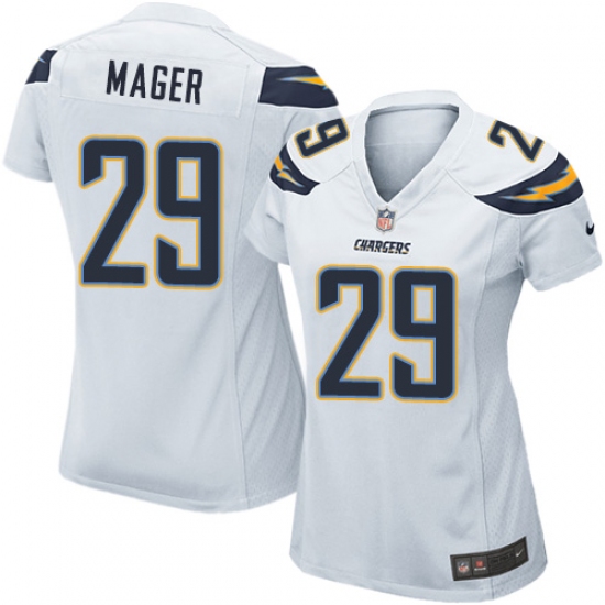 Women's Nike Los Angeles Chargers #29 Craig Mager Game White NFL Jersey - Ujersey