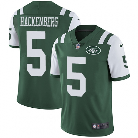 Men's Nike New York Jets #5 Christian Hackenberg Green Team Color Vapor Untouchable Limited Player NFL Jersey - Ujersey
