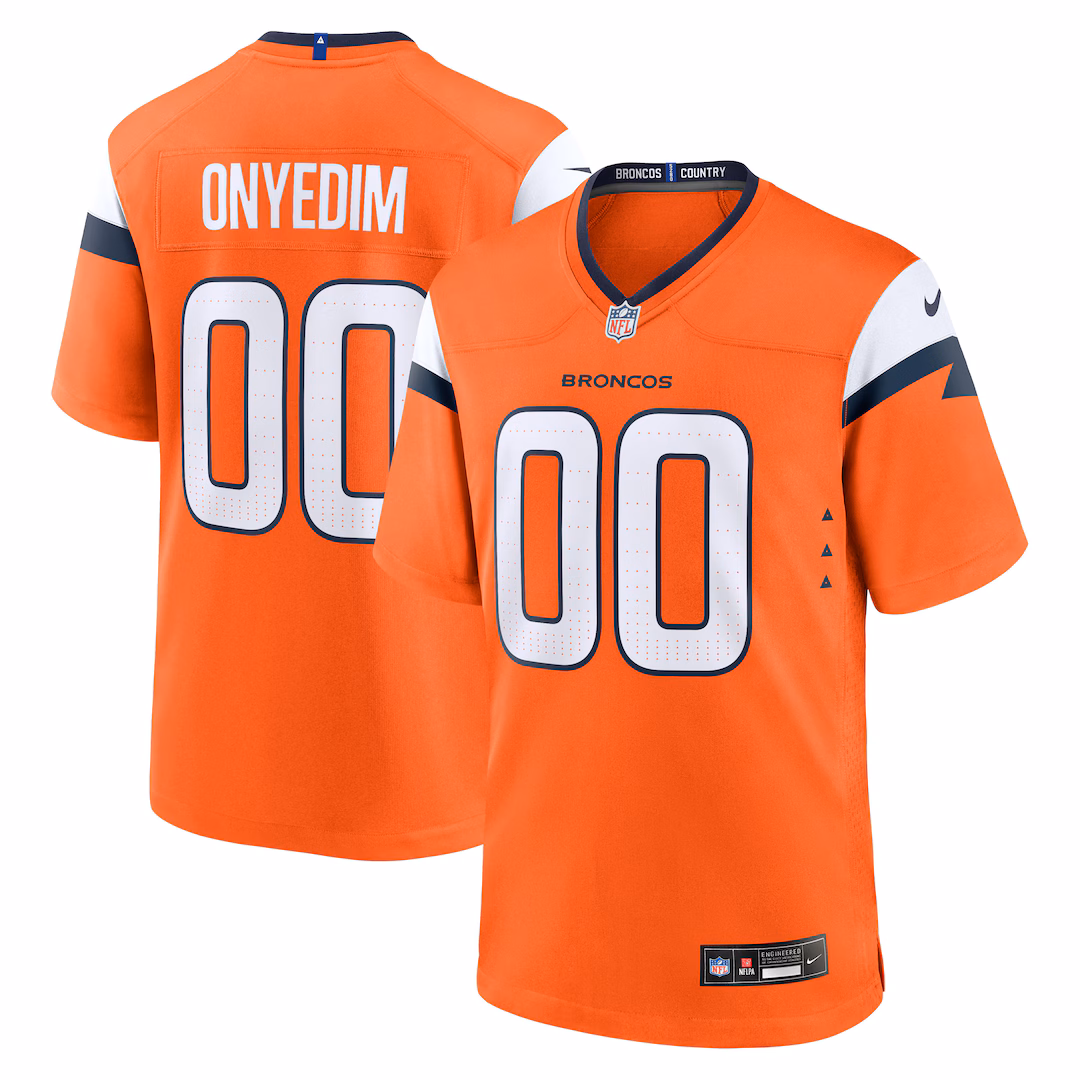 Men's Denver Broncos Tyler Onyedim Nike Orange Game Jersey