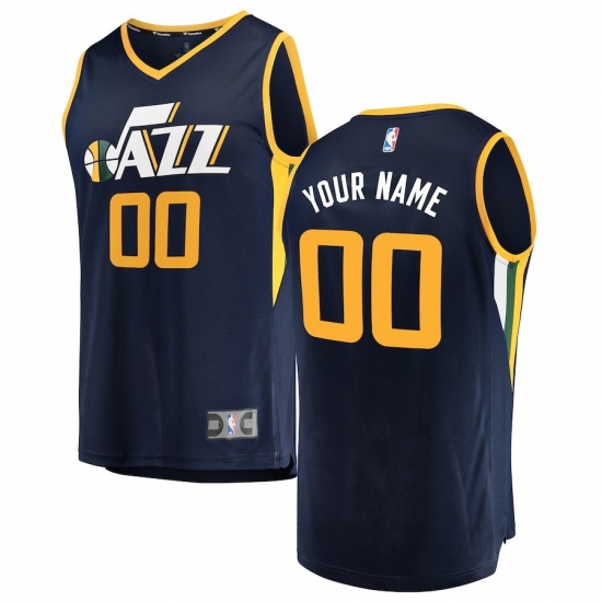 Men's Utah Jazz Fanatics Branded Navy Fast Break Custom Replica Jersey - Icon Edition