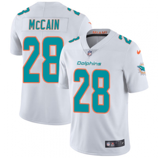 Men's Nike Miami Dolphins #28 Bobby McCain White Vapor Untouchable Limited Player NFL Jersey - Ujersey
