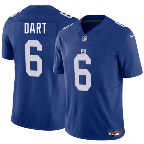 Men's New York Giants #6 Jaxson Dart Blue 2025 Draft F.U.S.E. Vapor Untouchable Limited Football Stitched Jersey - Ujersey