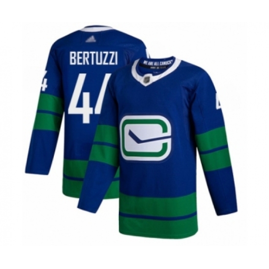 Men's Vancouver Canucks #44 Todd Bertuzzi Authentic Royal Blue Alternate Hockey Jersey - Ujersey