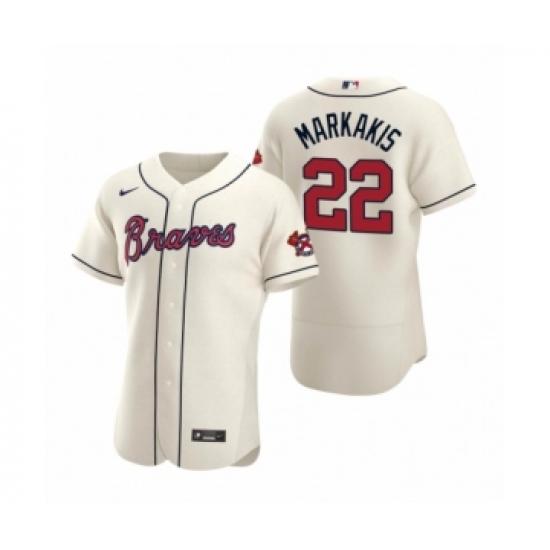 Men's Atlanta Braves #22 Nick Markakis Nike Cream Authentic 2020 Alternate Jersey - Ujersey