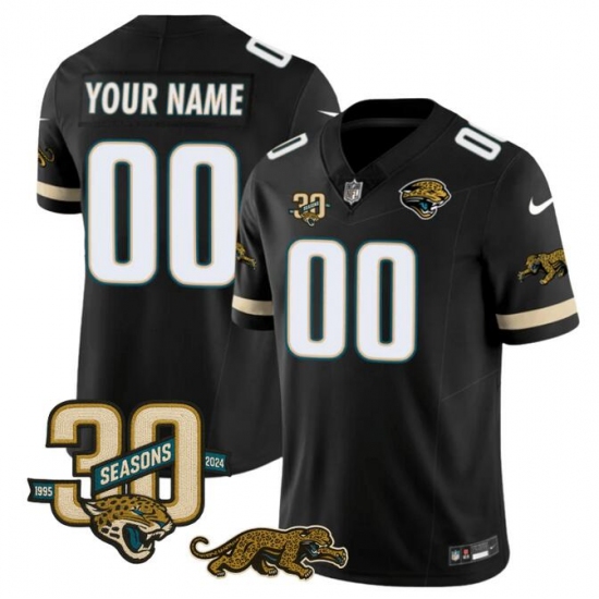 Men's Jacksonville Jaguars Active Player Custom Black F.U.S.E. With 30th Seasons Patch Vapor Limited Football Stitched Jersey - Ujersey