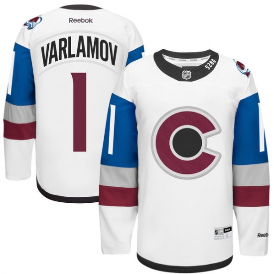 Men's Reebok Colorado Avalanche #1 Semyon Varlamov Authentic White 2016 Stadium Series NHL Jersey - Ujersey