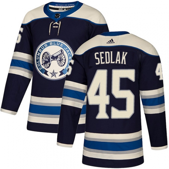 Youth Adidas Columbus Blue Jackets #45 Lukas Sedlak Authentic Navy Blue Alternate NHL Jersey - Ujersey