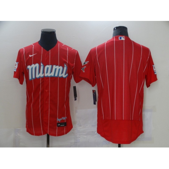 Men's Nike Miami Marlins Blank Red 2021 City Connect Replica Jersey - Ujersey