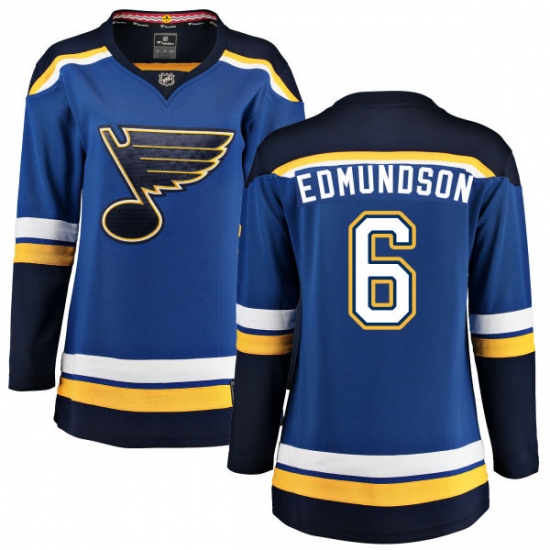 Women's St. Louis Blues #6 Joel Edmundson Fanatics Branded Royal Blue Home Breakaway NHL Jersey - Ujersey