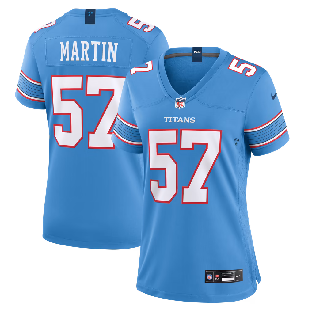 Women's Tennessee Titans Jake Martin Nike Light Blue Team Game Jersey - Ujersey