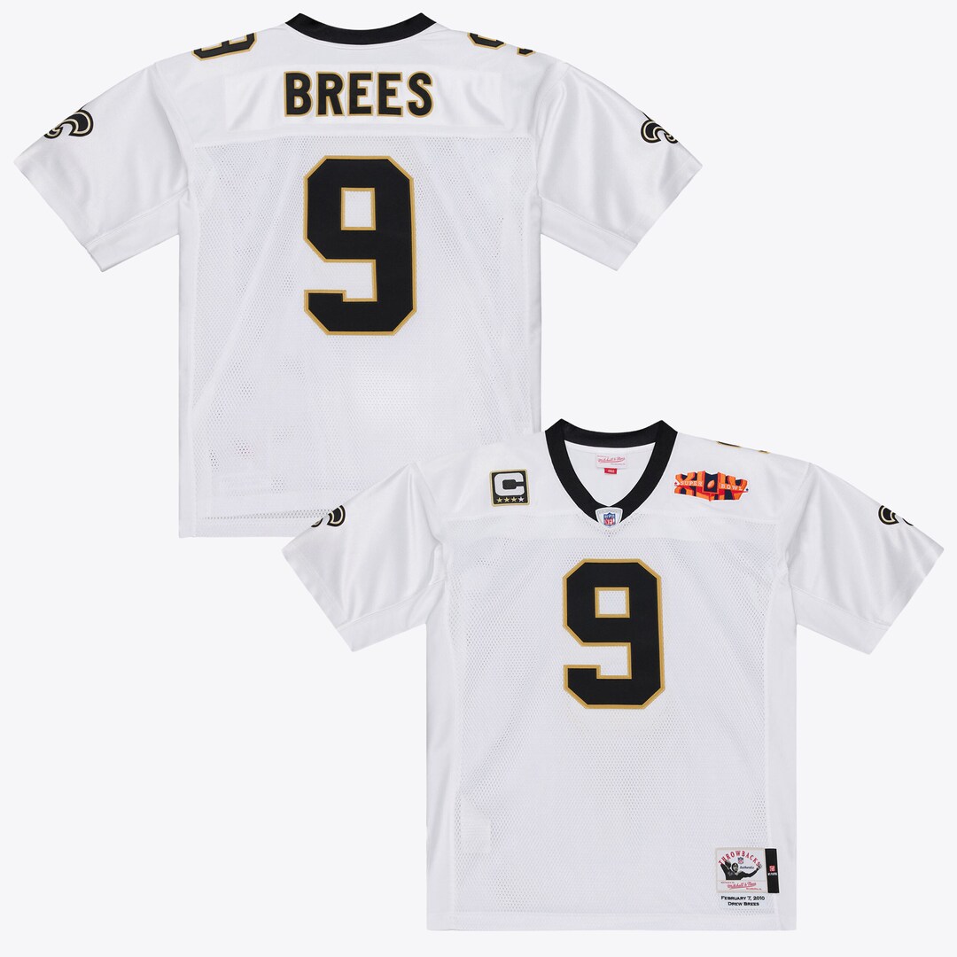 Men's New Orleans Saints Drew Brees Mitchell & Ness White Super Bowl XLIV Authentic Jersey - Ujersey
