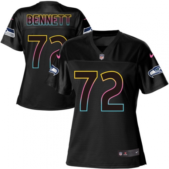 Women's Nike Seattle Seahawks #72 Michael Bennett Game Black Team Color NFL Jersey - Ujersey