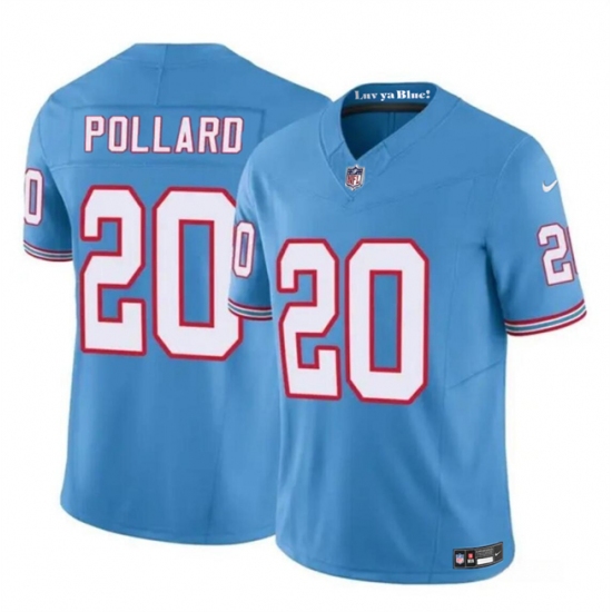 Men's Tennessee Titans #20 Tony Pollard Blue 2023 F.U.S.E. Throwback Limited Football Stitched Jersey - Ujersey