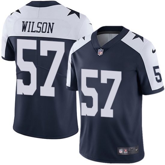 Men's Nike Dallas Cowboys #57 Damien Wilson Navy Blue Throwback Alternate Vapor Untouchable Limited Player NFL Jersey - Ujersey