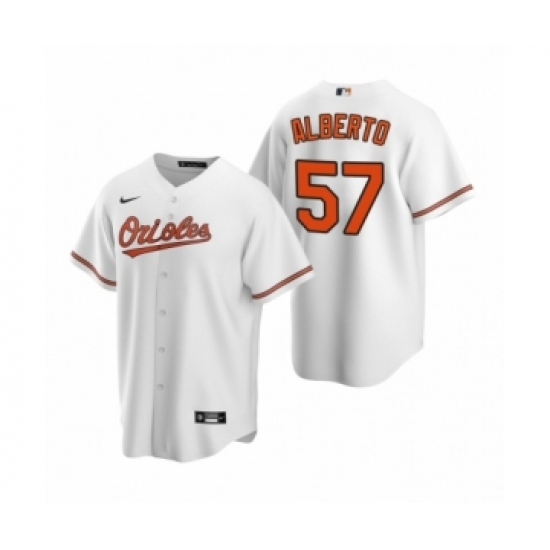 Men's Baltimore Orioles #57 Hanser Alberto Nike White 2020 Replica Home Jersey - Ujersey