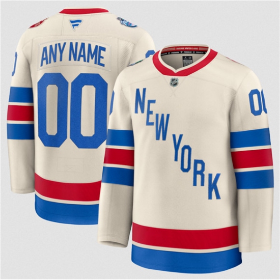 Men's New York Rangers Active Player Custom Cream 2026 Winter Classic Stitched Hockey Jersey - Ujersey