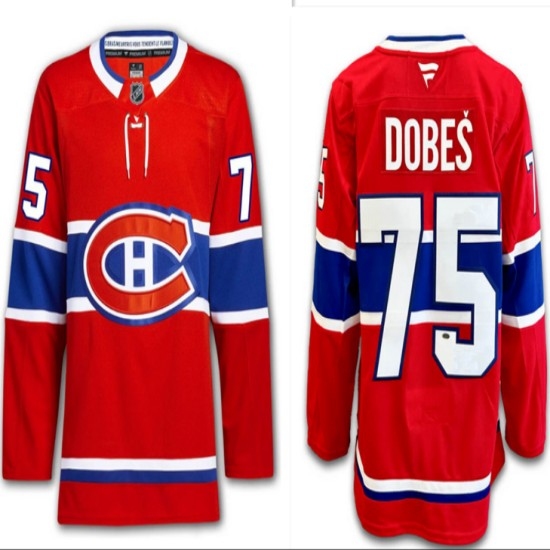 Men's Montreal Canadiens #75 Jakub Dobes Red 2024-25 Stitched Jersey - Ujersey