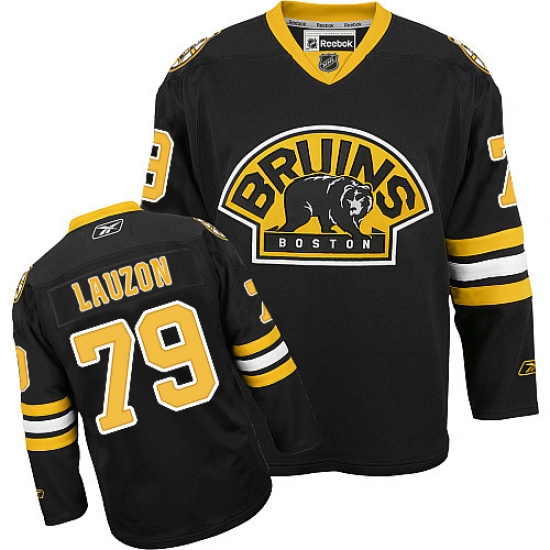 Men's Reebok Boston Bruins #79 Jeremy Lauzon Premier Black Third NHL Jersey - Ujersey