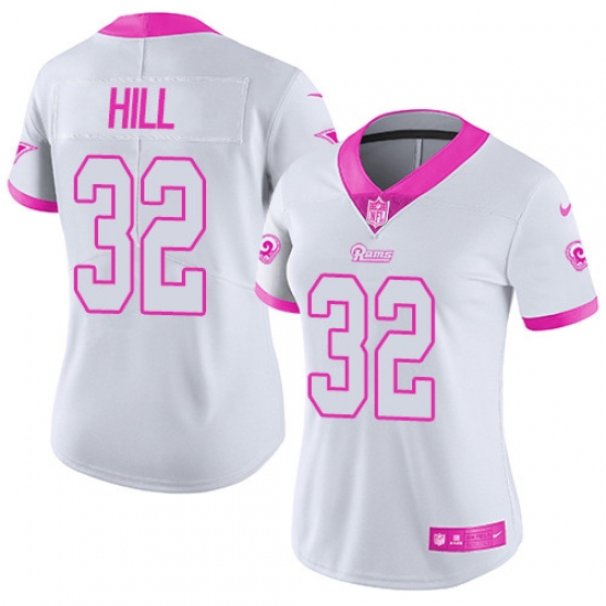 Women's Nike Los Angeles Rams #32 Troy Hill Limited White/Pink Rush Fashion NFL Jersey - Ujersey